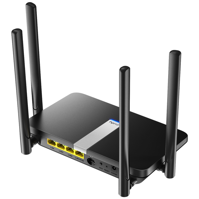 Cudy lt500 4G lte cat4 ac1200 dual-band Wi-Fi router, nano sim slot, mu-mimo, vpn, 4 antennas, black-null