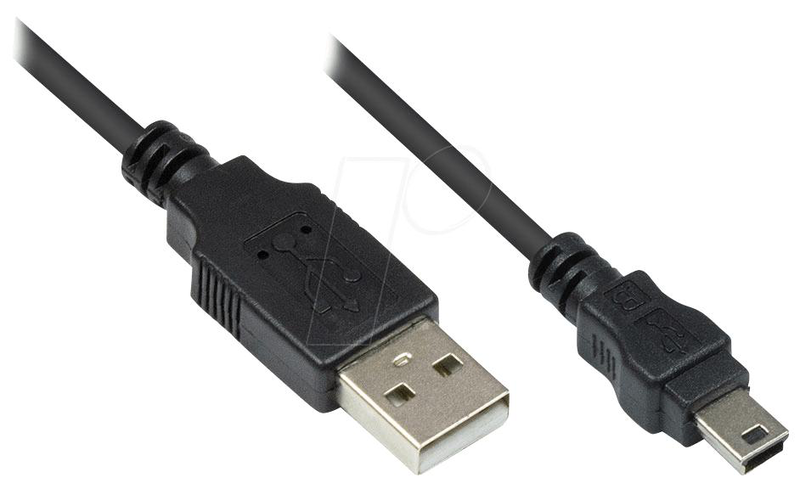 Good connections - USB cable - USB (m) to mini-USB type b (m) - USB 2.0 - 15 cm - black-null