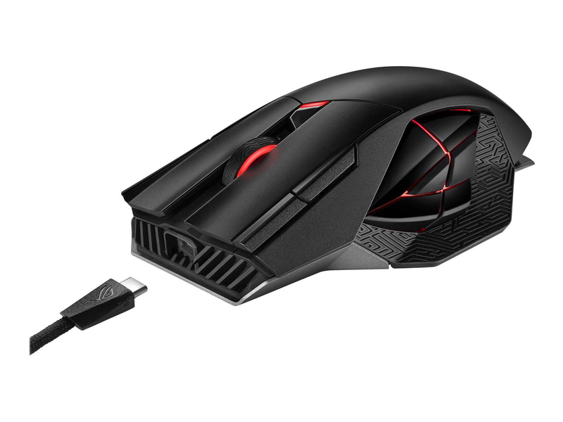 Asus rog spatha x / mouse / right-handed / optical / 12 buttons / wireless, wired / USB, 2.4 GHz / black, , medium-null