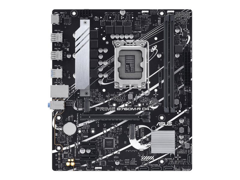 Asus prime b760m-r d4 micro-atx motherboard lga 1700 intel b760 ddr4 pcie 4.0 dual m.2 2.5GBe lan HDMI black-null