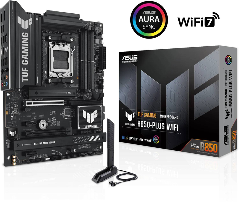 Asus tuf gaming b850-plus Wi-Fi AMD am5 atx motherboard ddr5 pcie 5.0 Wi-Fi 7, , medium-null
