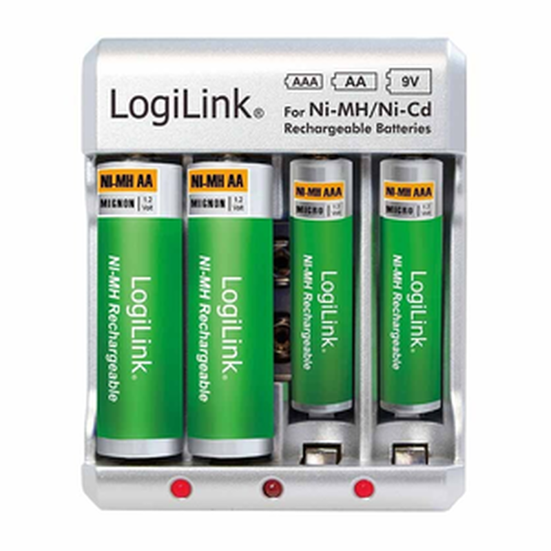 Pa0168 battery charger for aa/aaa/9v rechargable logilink, , medium-null