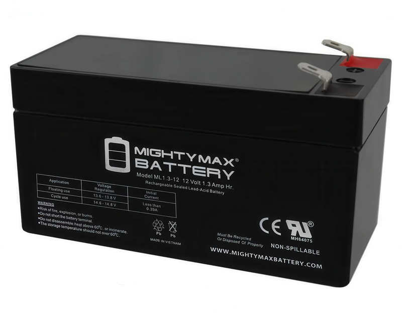 Mighty max 12v 1.3 ah premium sealed lead acid battery, , medium-null