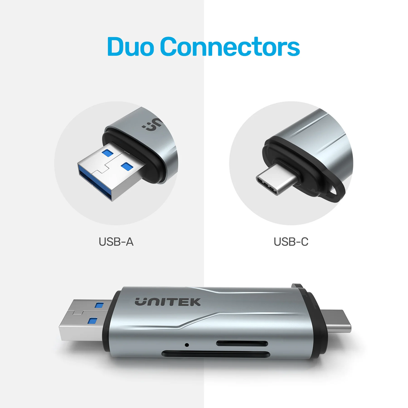 Unitek r1010a card reader USB-a/c 3.0 to micro sd/sd, , medium-null