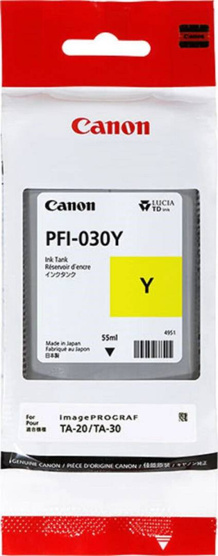 Canon pfi-030y 55 ml yellow original / ink tank / for imageprograf ta-20, ta-20 mfp l24ei, ta-30, ta-30 mfp l36ei, tm-240, tm-340, , medium-null