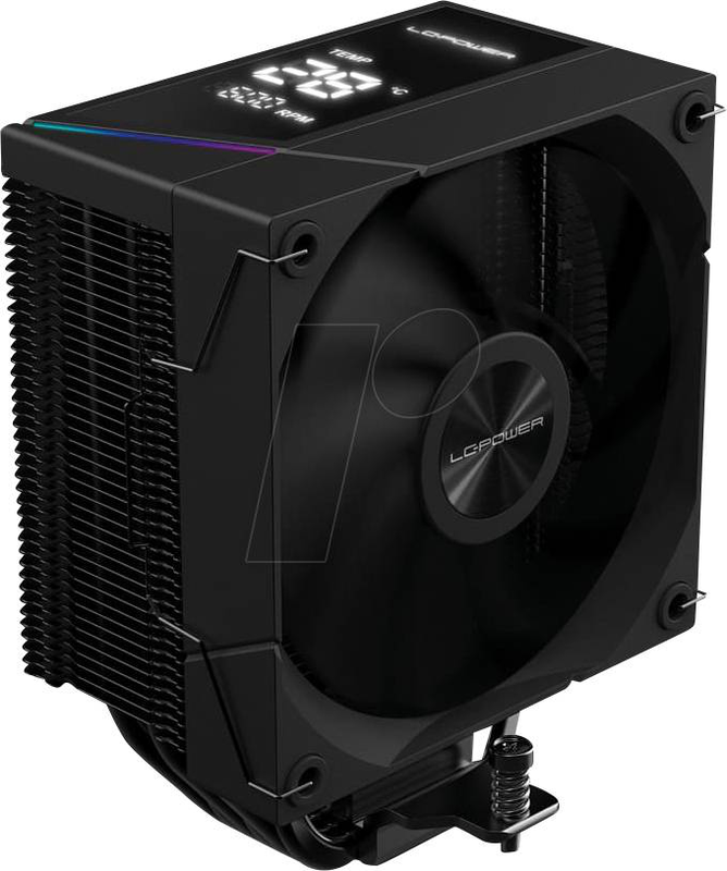 Lc-power lc-cc-120-db6 digi single-tower CPU cooler 230w 6 heatpipes 120mm argb fan digital display intel AMD black-null