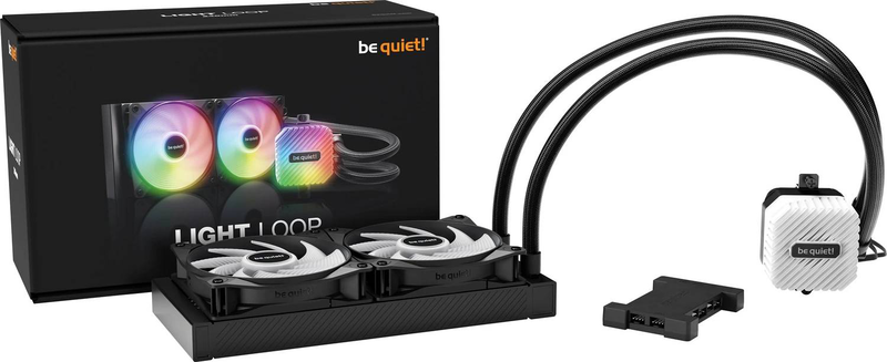Be quiet! Light loop 240mm black argb liquid CPU cooler aio dual light wings lx 120mm fans copper base-null