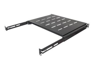 Intellinet 19" sliding shelf, 1u, for 600 to 800mm depth cabinets & racks, shelf depth 350mm, black / rack shelf / black, ral 9005 / 1u / 19", , medium