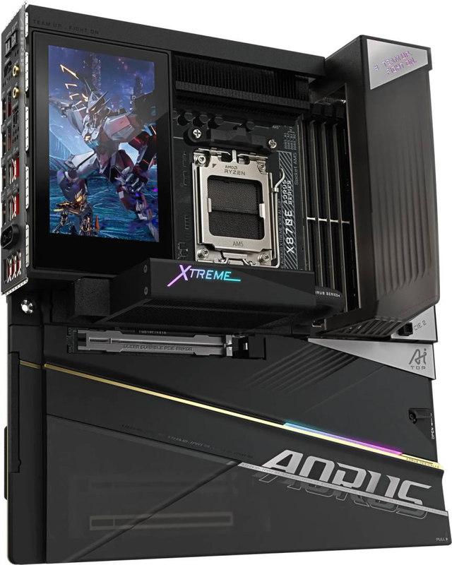 Gigabyte x870e aorus xtreme x3d ai top AMD am5 e-atx motherboard ddr5 9000 oc 5" lcd Wi-Fi 7 dual 10GBe-null