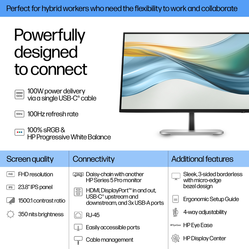 Hewlett packard series 5 pro 524pu 23.8" &omicron;&theta;ό&nu;&eta; ips 100hz 1920x1080-null