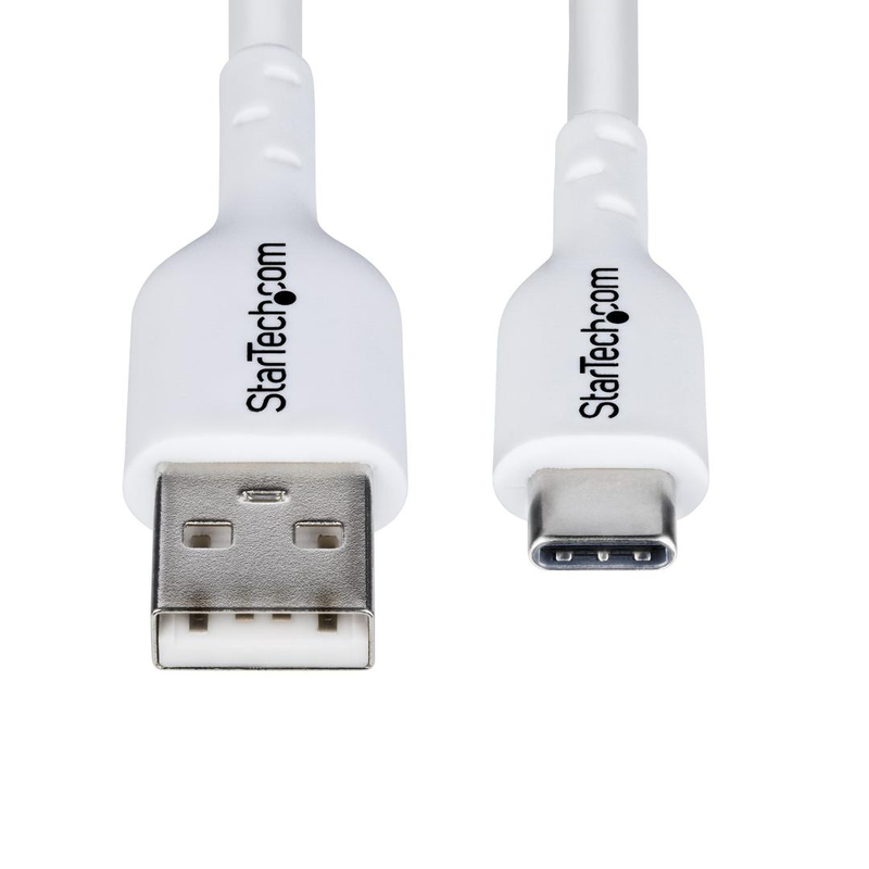 Startech.com 3m (9.8ft) white USB-a to USB-c charging cable/cord, m/m / USB cable / USB (m) to 24 pin USB-c (m) / USB 2.0 / 3 a / 3 m / charge and sync, halogen-free, passive, USB fast charge (15w) / white-null