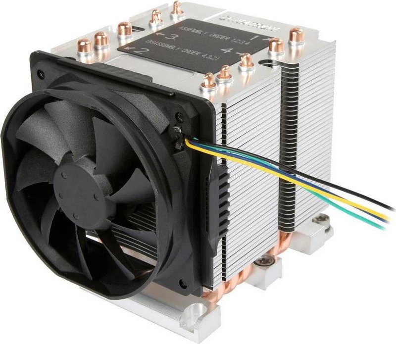 Inter-tech argus b-11 3u active server CPU cooler socket lga3647 heat pipes 205w tdp 80mm pwm fan-null