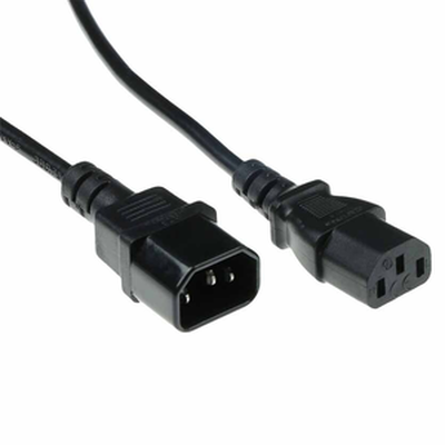 Ak5120 1.20m c13 to c14 power extention cable black act, , medium