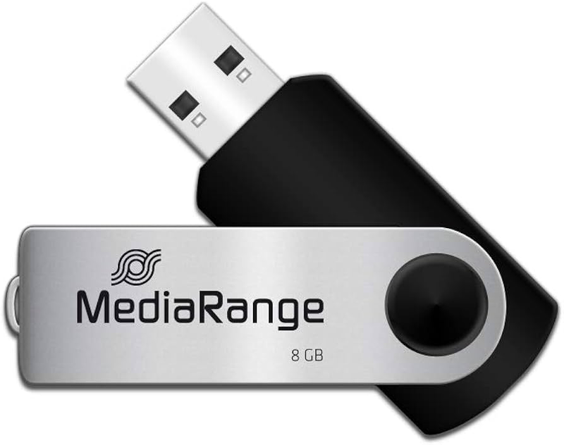 Mediarange USB flash drive 8GB black/silver, , medium image number null