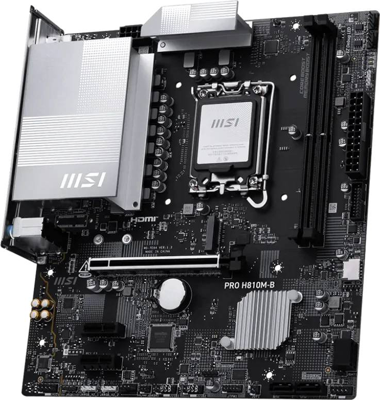 Msi pro h810m-b micro-atx motherboard lga 1851 intel h810 ddr5 pcie 5.0 x16 m.2 2.5GBe HDMI displayport black-null