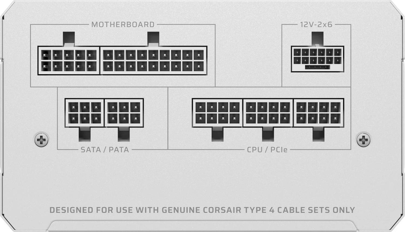 Corsair rm850e rme series 850w atx 3.1 psu 80+ gold cybenetics gold fully modular pcie 5.1 12v-2x6 white-null