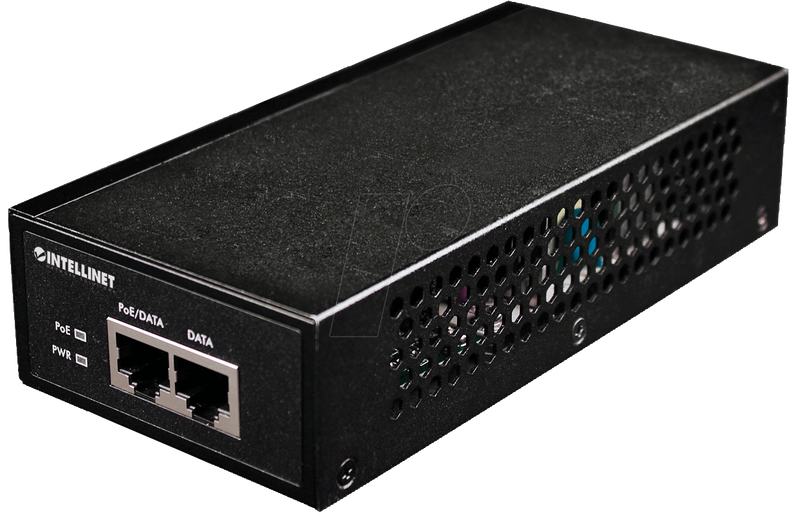 Intellinet gigabit high-power poe+ injector, 1 x 30 w, ieee 802.3at/af power over ethernet (poe+/poe) - poe injector - ac 100-240 v - output connectors: 1 - black, , medium-null