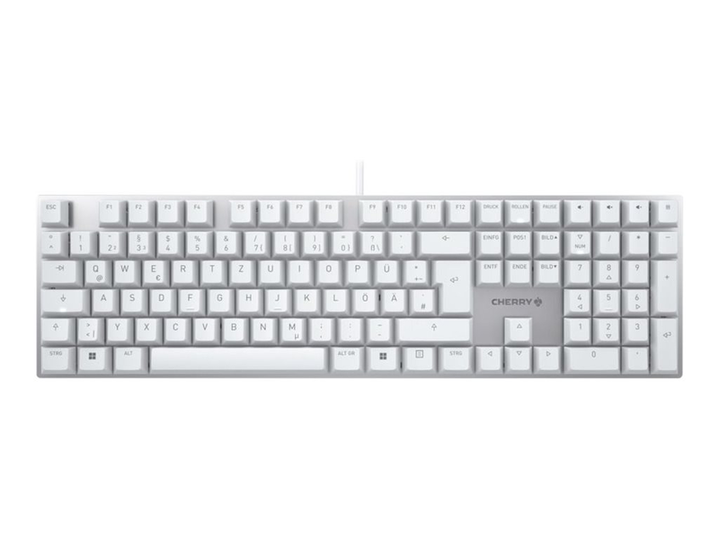 Cherry kc 200 mx - keyboard - USB - qwertz - german - key switch: cherry mx2a silent red - white - plastic free packaging, , medium-null
