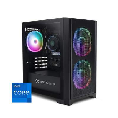 Infinity gear core 5 rev.2 (core i3-14100/8GB ddr4/250GB SSD/windows) desktop pc, Black, medium