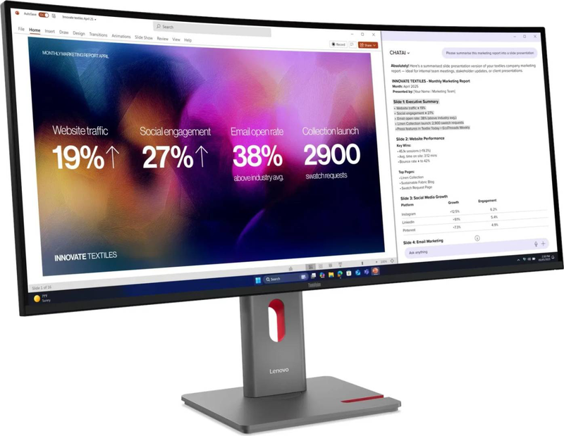 Lenovo thinkvision p40wd-40 39.7" wuhd 5120&times;2160 ips black curved monitor 120hz thunderbolt 4-null