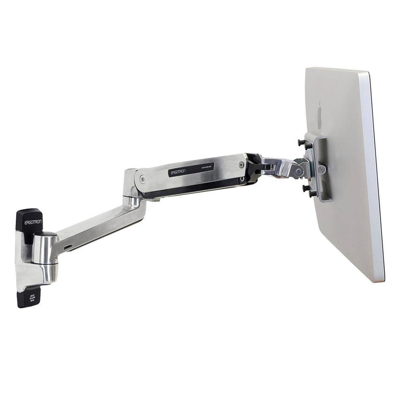 Ergotron lx HD sit-stand wall mount monitor arm 45-383-026 for displays up to 46 inch 13.6kg silver-null