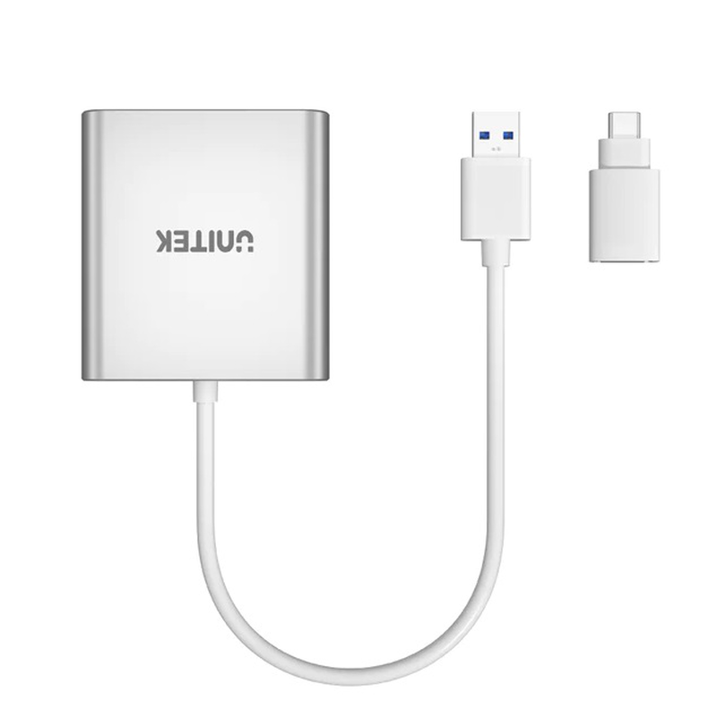 Unitek y-9313d USB-a/c 3.0 aluminium sd/micro sd/cf card reader, , medium-null