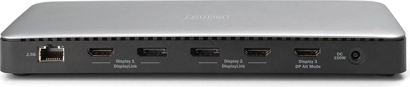 Digitus da-70918 USB-c 13-port docking station triple 4k60 mst displaylink 3x HDMI 2x displayport 2.5GBe 96w pd grey-null