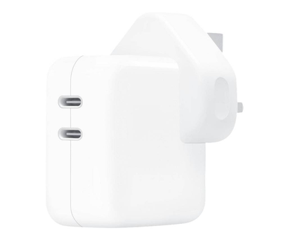 Apple power adapter 35w dual USB-c uk (mw2k3b/a), White, medium