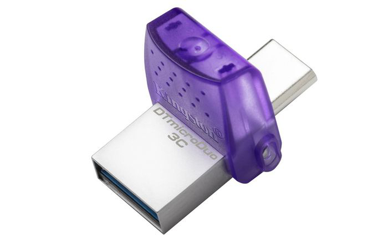 256GB USB 3.2 flash memory data traveler microduo USB Type-C and type-a dtduo3cg3/256GB kingston (purple)-null