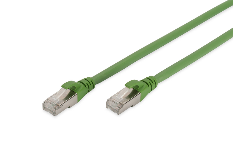 Digitus professional pur / patch cable / rj-45 (m) to rj-45 (m) / 5 m / sftp / cat 6a / booted, halogen-free, molded, snagless, stranded / green-null