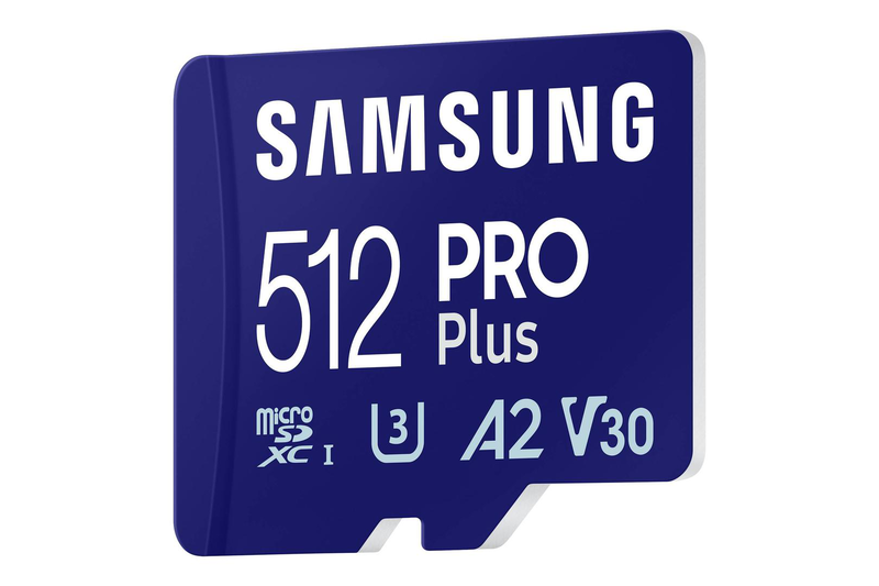 Samsung pro plus mb-md512sb / flash memory card / 512GB / a2 / video class v30 / uhs-i u3 / class10 / microsdxc uhs-i / blue-null