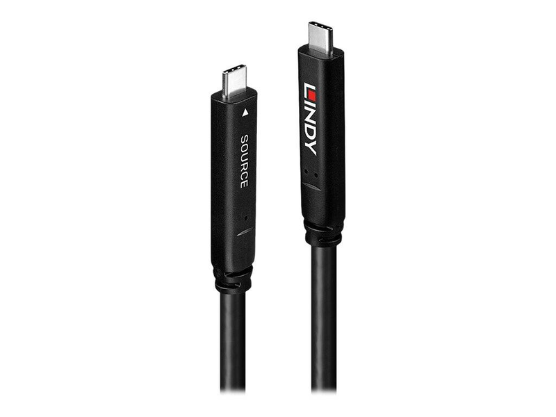 Lindy 43333 | 10m USB 3.2 Gen 2 & displayport 1.4 Type-C fibre optic hybrid cable | 10GBps | 4k@60hz | 60w pd | thunderbolt 3-null