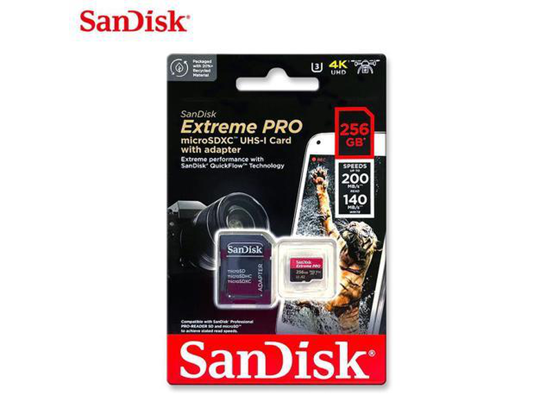 Sandisk extreme pro microsd 256GB 200mb/s, , medium-null