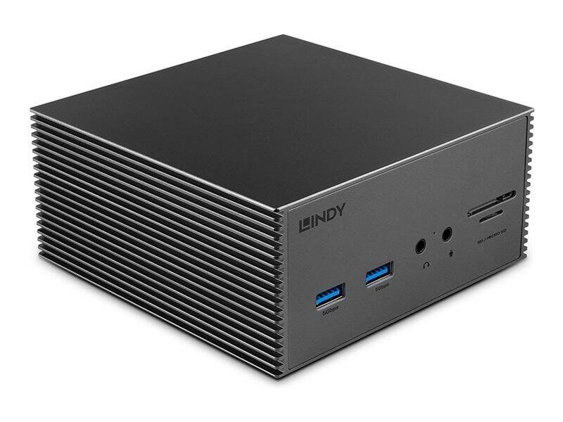 Lindy dst-pro 101 USB-c laptop docking station 2x HDMI displayport triple display 4k card reader gbe 100w pd 43378-null