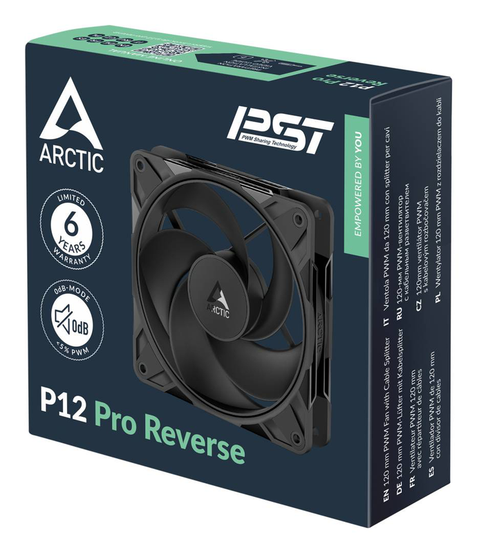 Arctic freezer p12 pro reverse - 120 mm a-rgb pwm fan with cable splitter, fan, 12 cm, 124 m&sup3;/h, black, , medium-null