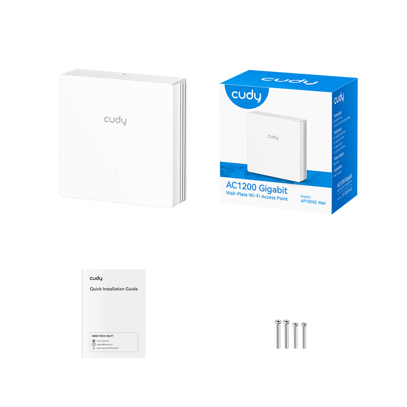 Cudy access point wall-plate ac1200 dual band Wi-Fi 5 86mm ap1300e, , medium-null