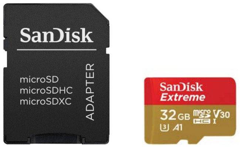 Sandisk extreme / flash memory card (sd adapter included) / 32GB / a1 / video class v30 / uhs-i u3 / microsdhc uhs-i-null