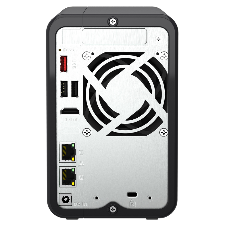 Qnap nas 2-bay tower intel quad-core, 8GB ram, pcie slot, dual 2.5GBe, HDMI 2.1 & SSD caching ts-264, , medium-null