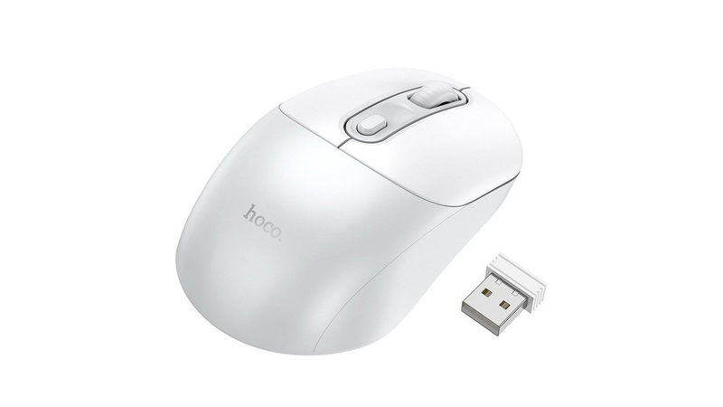 Hoco wireless computer mouse 2.4G gm28 white gray, , medium-null