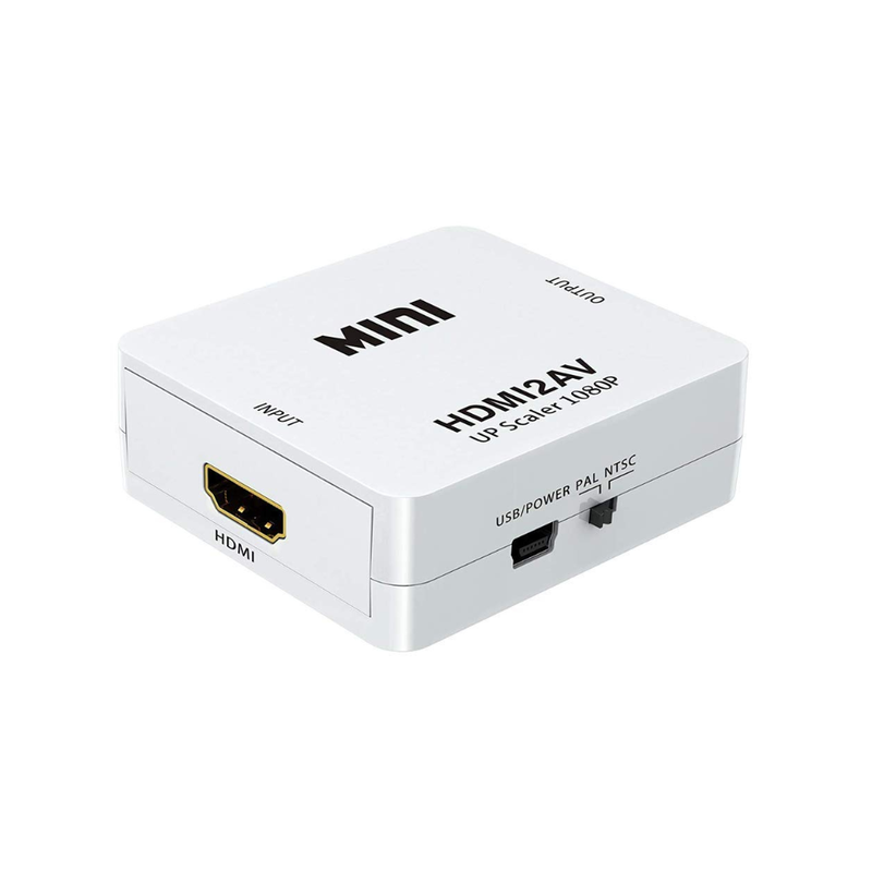 Hdmi2av up scaler 1080p HDMI to av composite video audio converter adapter media streaming device, , medium-null