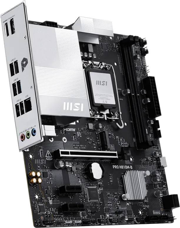Msi pro h810m-b micro-atx motherboard lga 1851 intel h810 ddr5 pcie 5.0 x16 m.2 2.5GBe HDMI displayport black-null