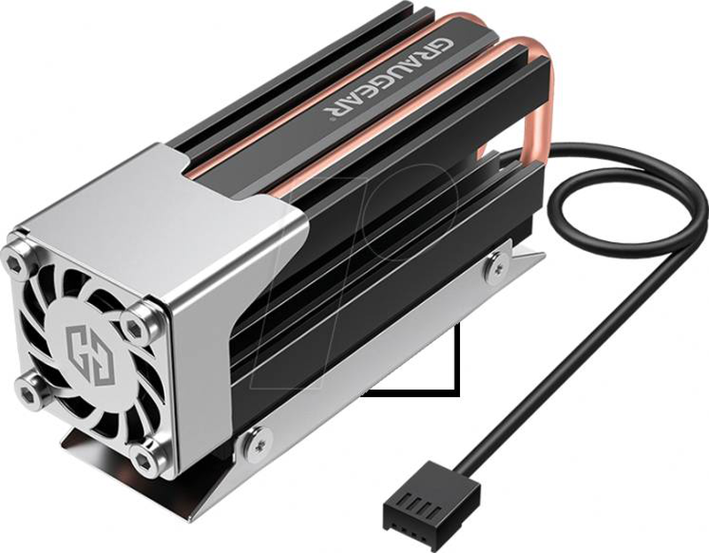 Graugear g-m2hs03-f - 2.87 cfm - black - silver hard drive cooler, , medium-null