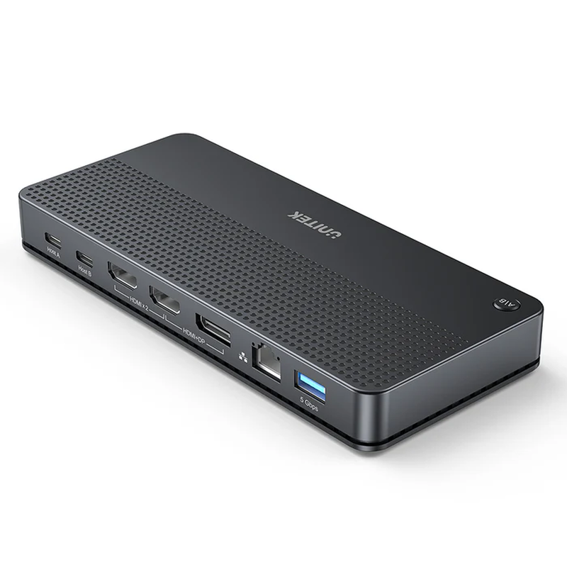 Unitek kvm switch USB-c dual 4k 60hz HDMI & 100w pd (displaylink) d1103a, , medium-null