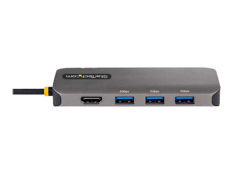 Startech.com 127b-USBc-multiport 6-in-1 USB-c hub 4k 60hz HDMI hdr 100w pd gigabit ethernet 3x USB-a 5GBps grey-null