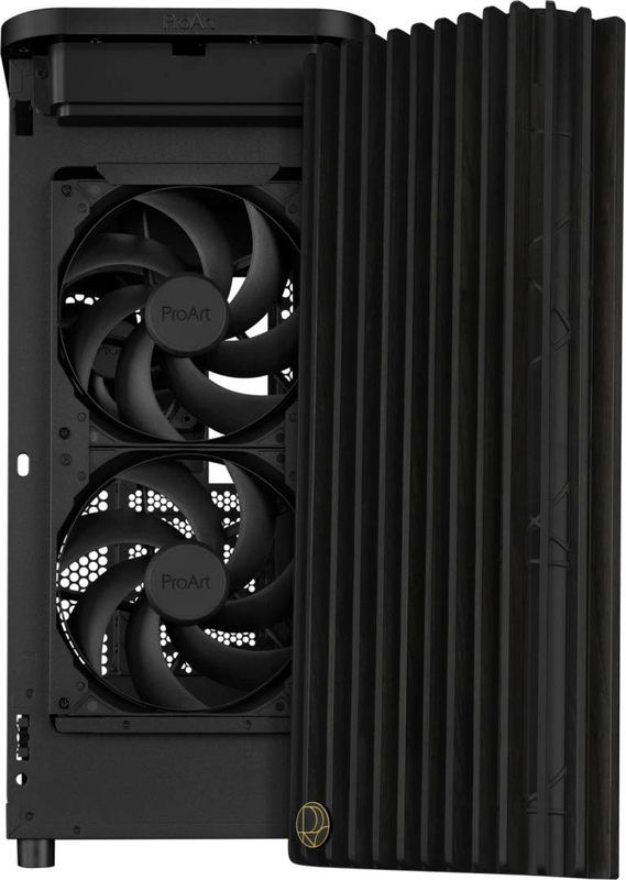Asus proart pa401 wood edition atx mid tower pc case mesh panel fsc wood front dual 160mm fans black-null