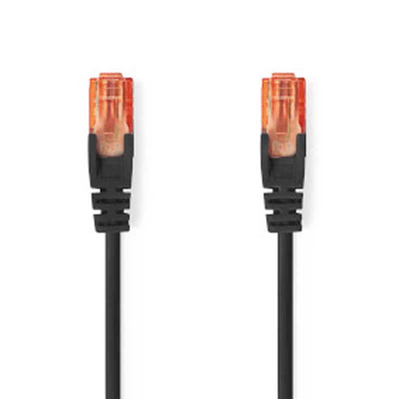 Cat 6 utp network cable rj45 male - rj45 male 0.25 m black, , medium-null