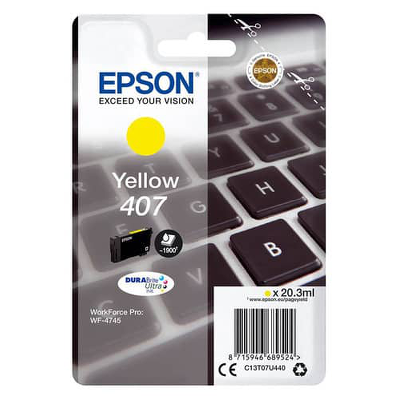 Epson ink cartridge 407 yellow c13t07u440, , medium-null
