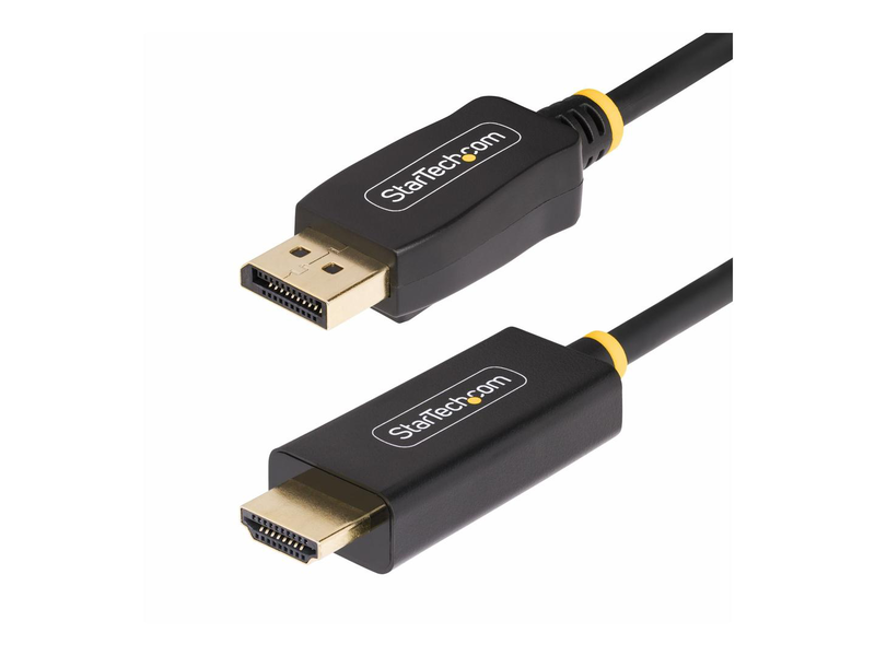 Startech.com 3.3ft (1m) displayport to HDMI adapter cable, 4k 60hz with hdr, dp to HDMI 2.0b, active video converter, displayport desktop to HDMI monitor, m/m - displayport to HDMI cord (3f-dp-hdmi-4k60-hdr) - adapter cable - displayport male to HDMI male-null