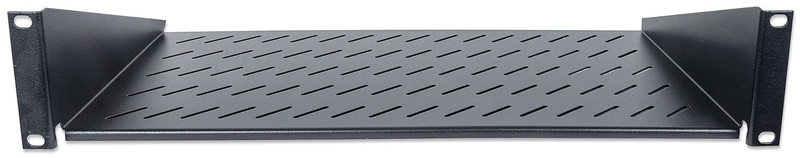 Intellinet 19" cantilever shelf, 2u, 2-point front mount, 250mm depth, black - rack shelf - black, ral 9005 - 2u - 19", , medium-null