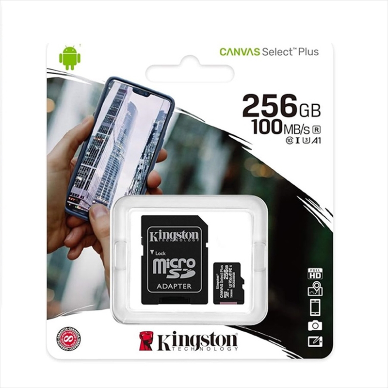 Kingston 256GB canvas select plus class 10 100mb/s micro sd image number null